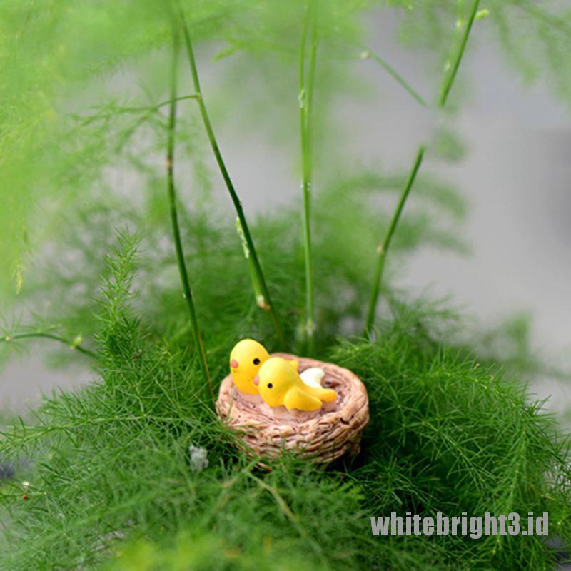 (white3) Miniatur Sarang Burung Bahan resin Untuk Dekorasi Rumah