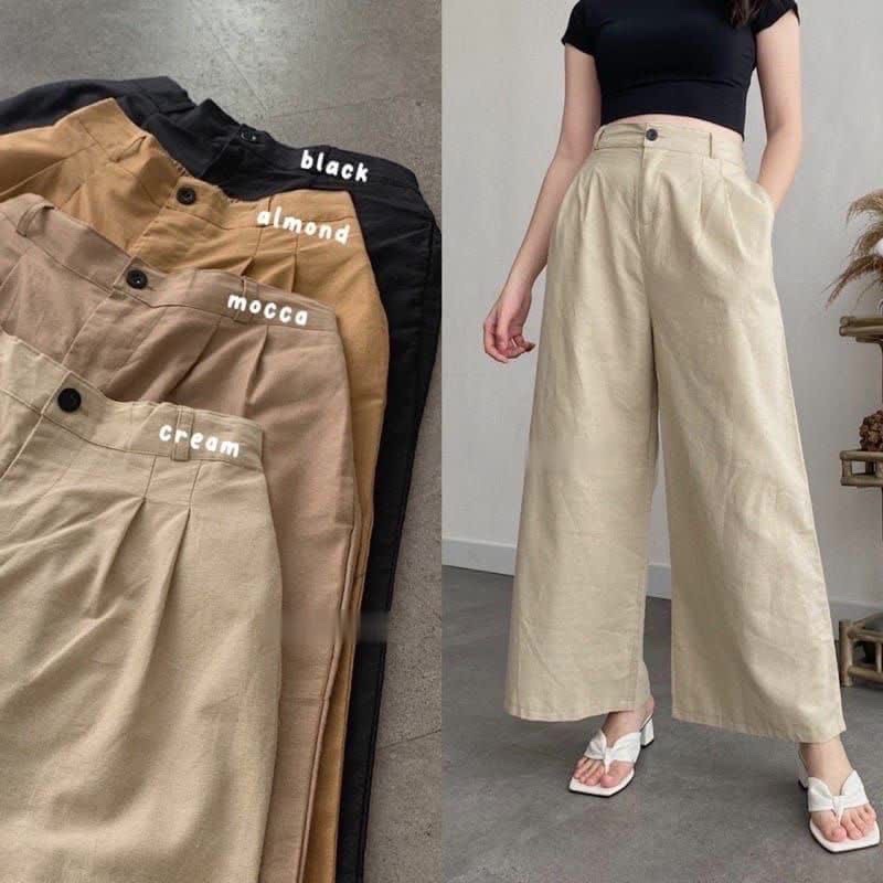 SEOUL YUKA KULOT LINEN HIGHWAIST KOREAN STYLE HITS OOTD SELEBGRAM FASHION MURAH