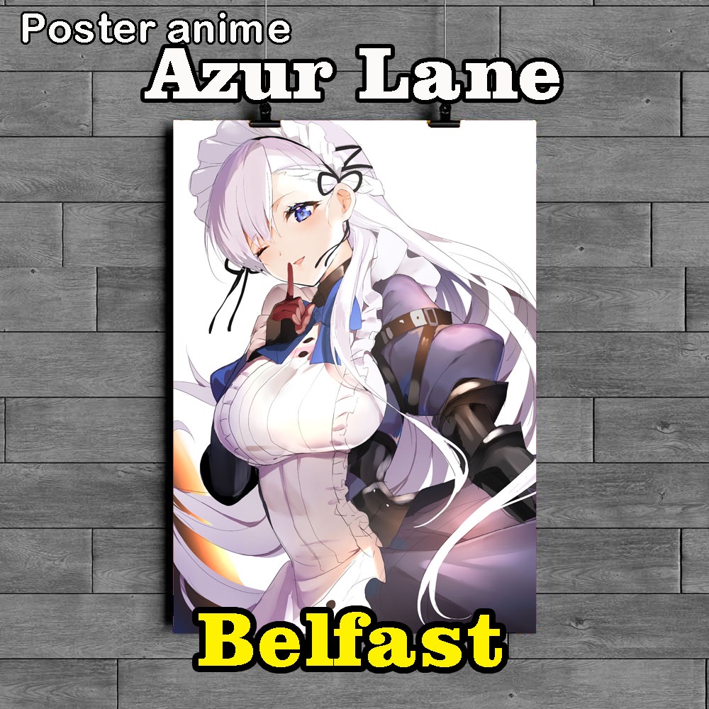 Poster Anime Game AZUR LANE Belfast full colour murah meriah istimewa kwalitas hd limited