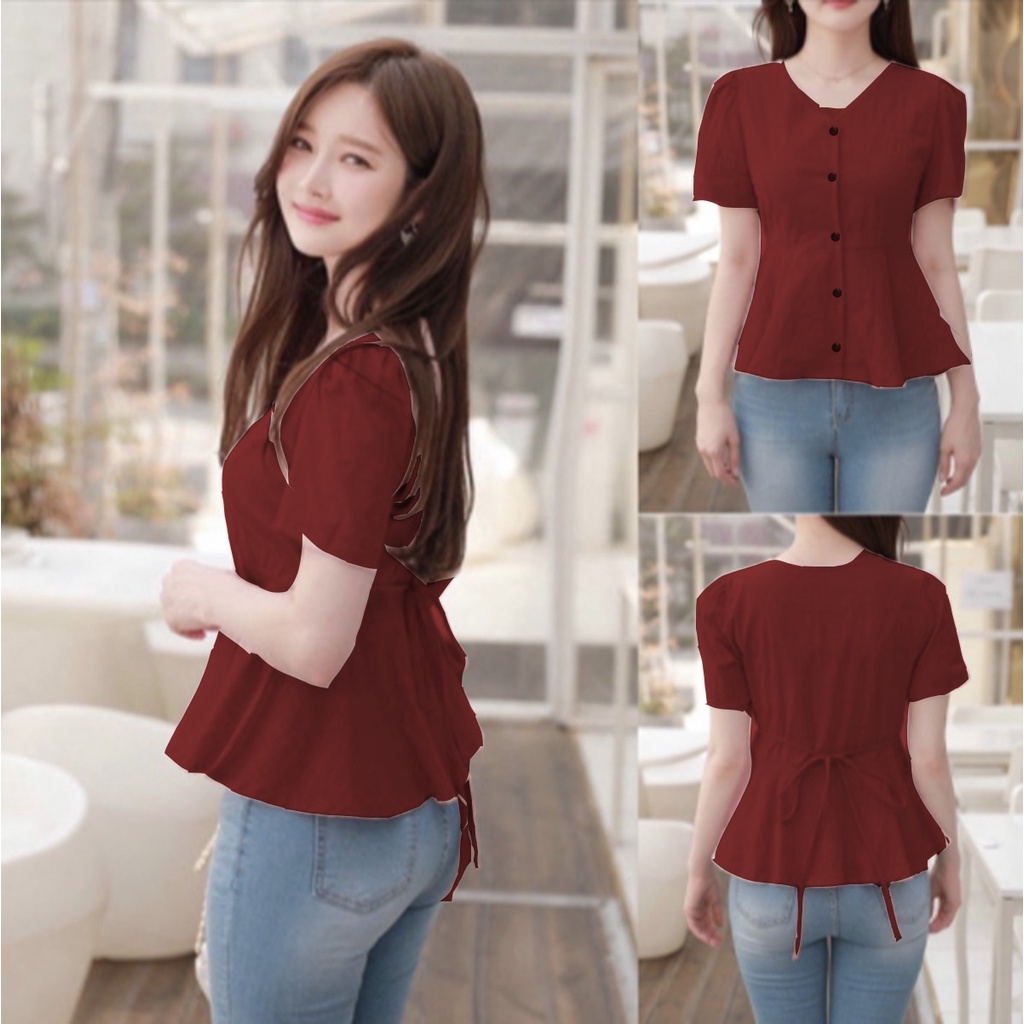 BDG-STYLE(COD) BLOUSE LUCIA/ATASAN KEKINIAN/BLOUSE WANITA /BLOUSE BAHAN MOSCREPE