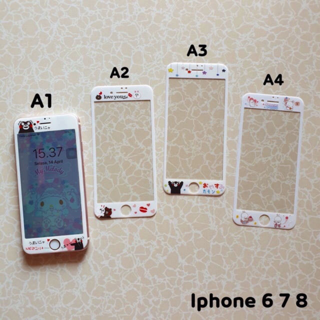 SALE RANDOM MOTIF [ IP 6/7/8 ] Anti gores Ip 7 anti gores gambar [ HANYA DEPAN SAJA ]