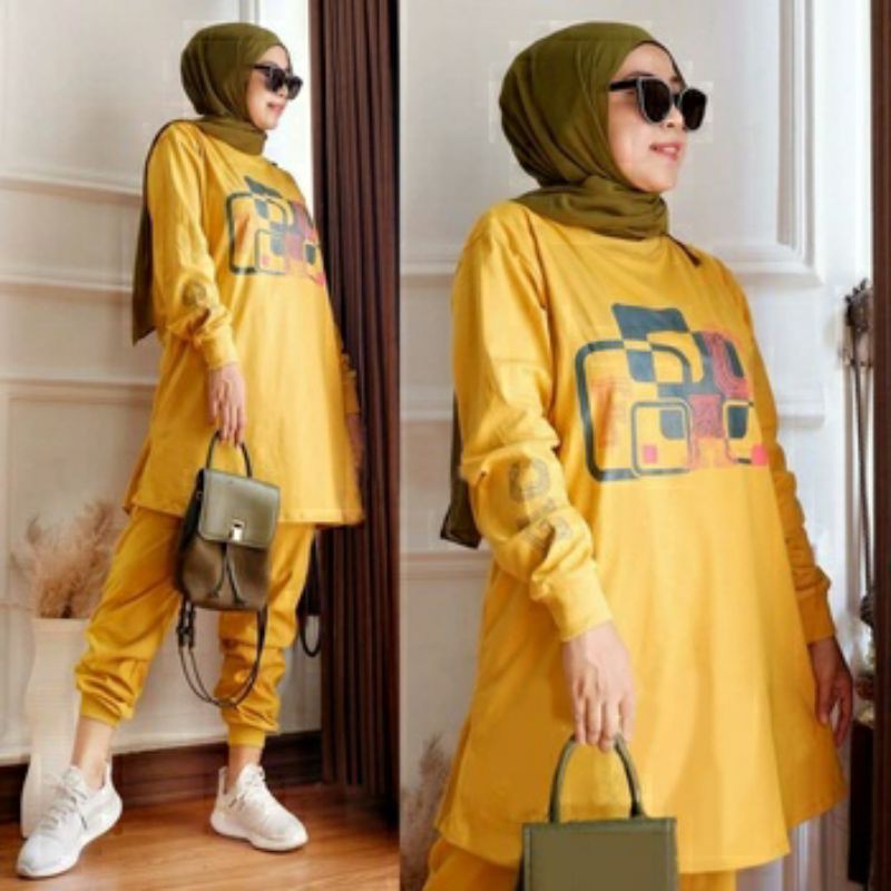 ELONAFASHION /Zas Jumbo Set/SETELAN HARIAN WANITA/ATASAN BAWAHAN BAHAN BABYTERYY PREMIUM