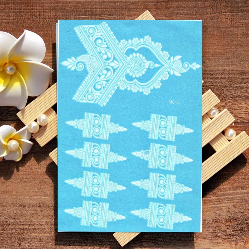 STIKER TATTO HENNA PUTIH WEDDING MOTIF MEWAH LIMITED EDITION