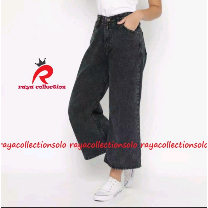 JANETA CELANA JEANS WANITA CELANA KULOT BOYFRIEND JINS WANITA SNOW BLACK / SNOW BLUE KEKINIAN RCS