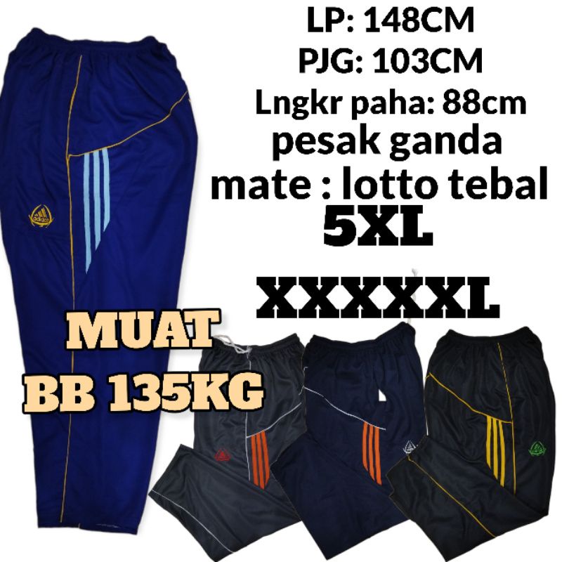 celana panjang training super jumbo super besar pria wanita XXXXXL XL5 5XL