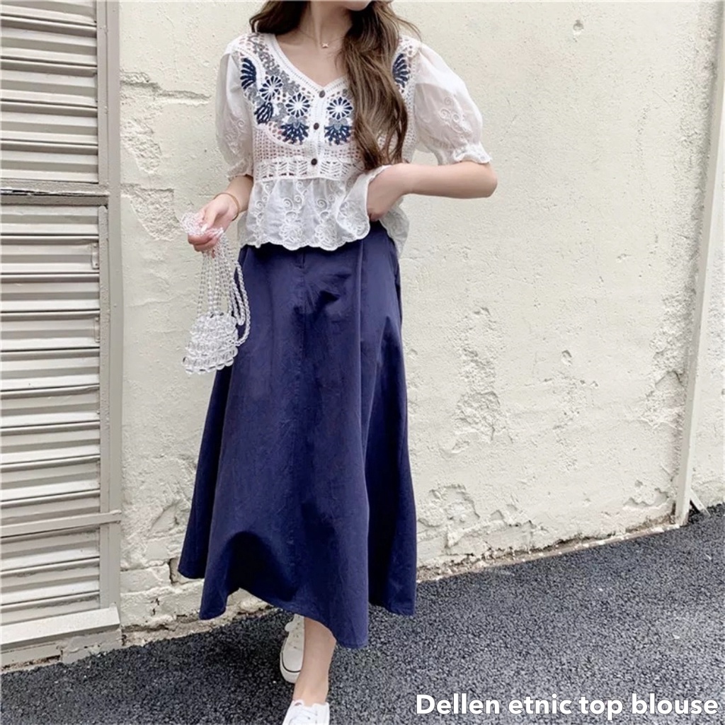 Dellen etnic top blouse -Thejanclothes