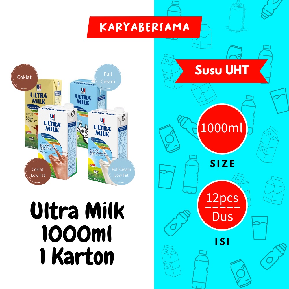 

Susu Ultra milk 1000 ml isi 12 pcs/dus