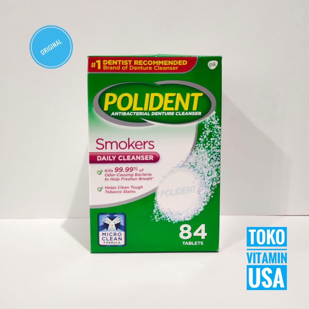 Polident Smokers Denture Cleanser 84 Tablets Smokers Daily Cleanser
