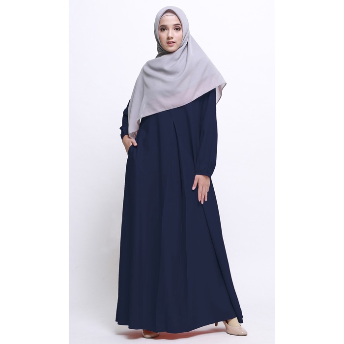 PREMIUM TUFINE - GAMIS WANITA GAMIS KEKINIAN - ALEA DRESS NAVY - XL