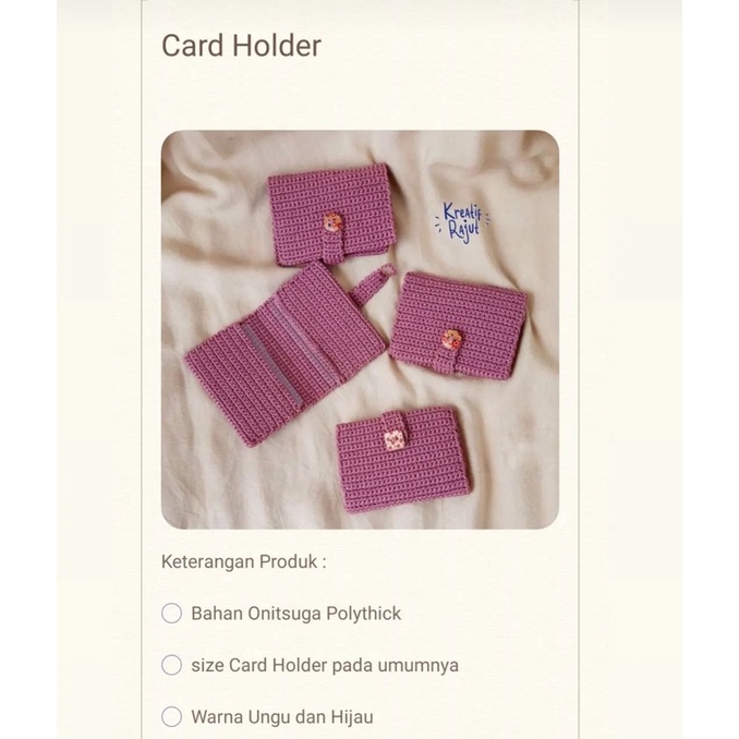 Card Holder Rajut