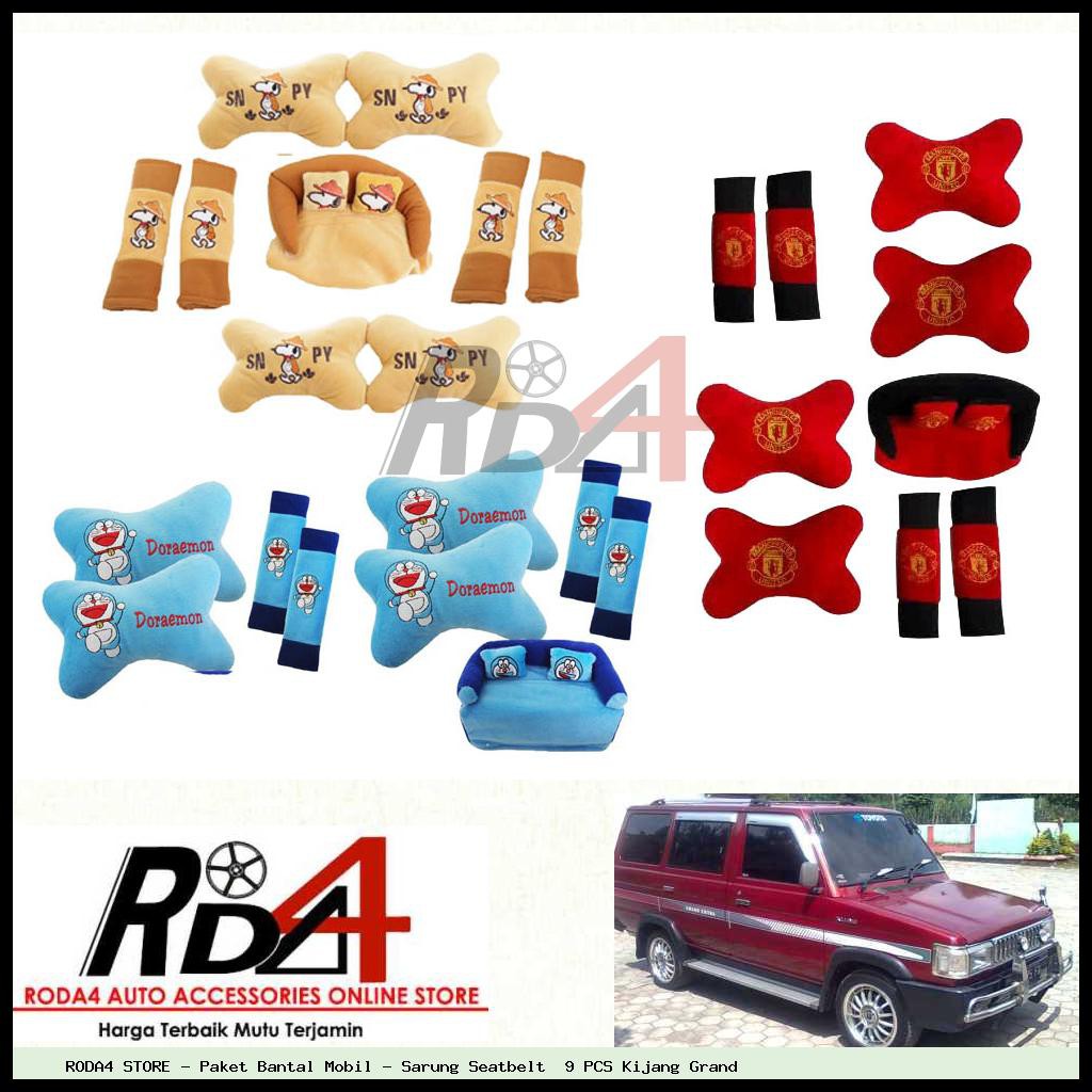 Paket Bantal Mobil - Sarung Seatbelt  9 PCS Kijang Grand