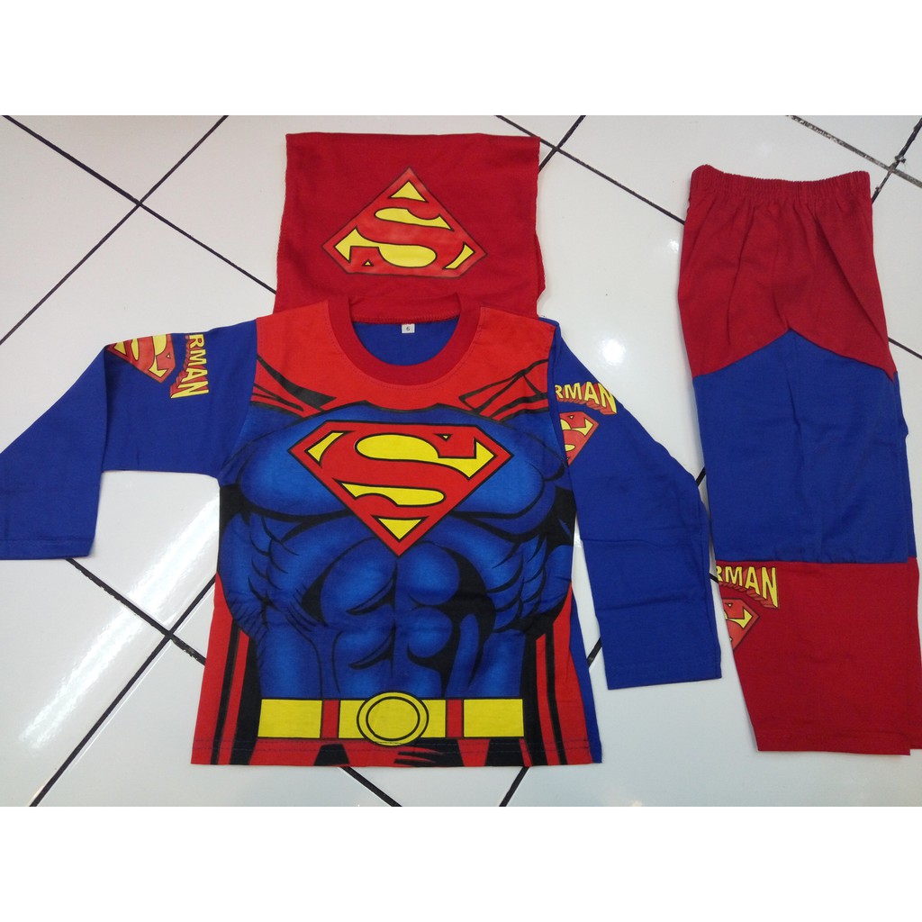 Baju Kostum Anak Karakter Superhero Murah Setelan Panjang Cowok Lakilaki Sayap