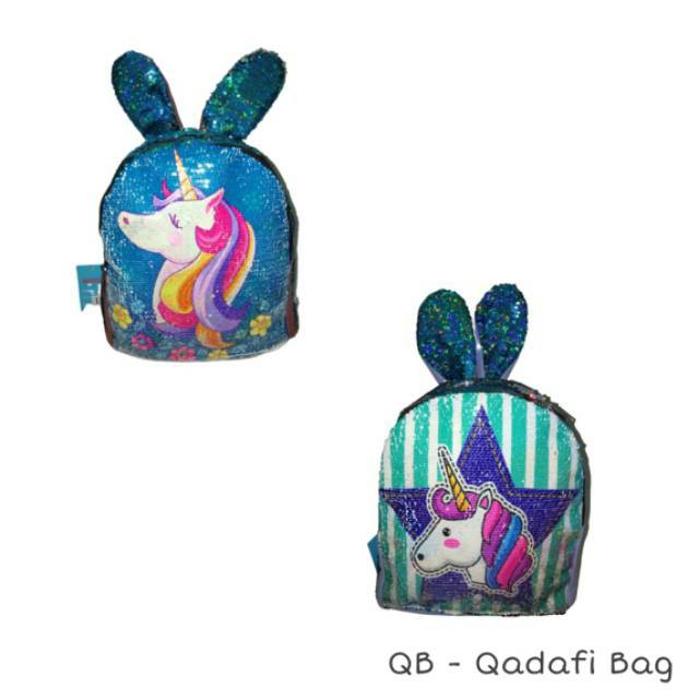 Tas usap ransel sequin terbaru/tas LoL kuping/tas ransel usap