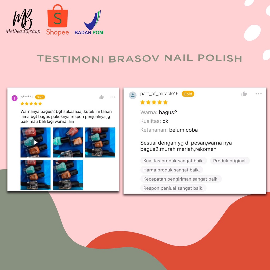 BRASOV NAIL POLISH - BRASOV KUTEKS 8ML BPOM