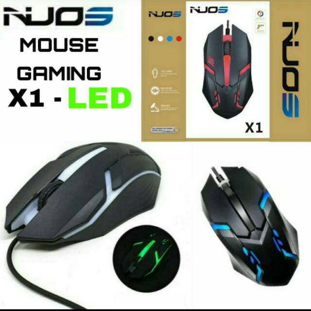 Mouse Kabel Gaming Original NUOS LED With cable Mouse Game RGB X1