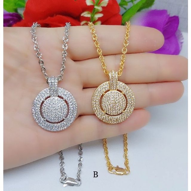 kalung xuping  3535 full mata lapis emas 18k liontin