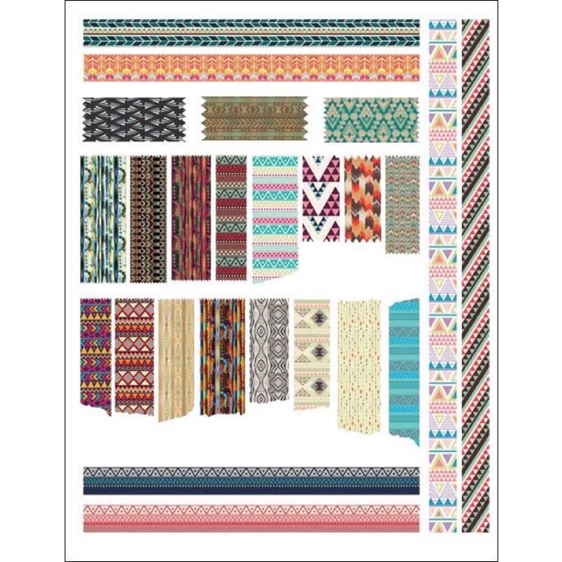 Memopad Set + Washi tape tribal motif [Custom kak jian]