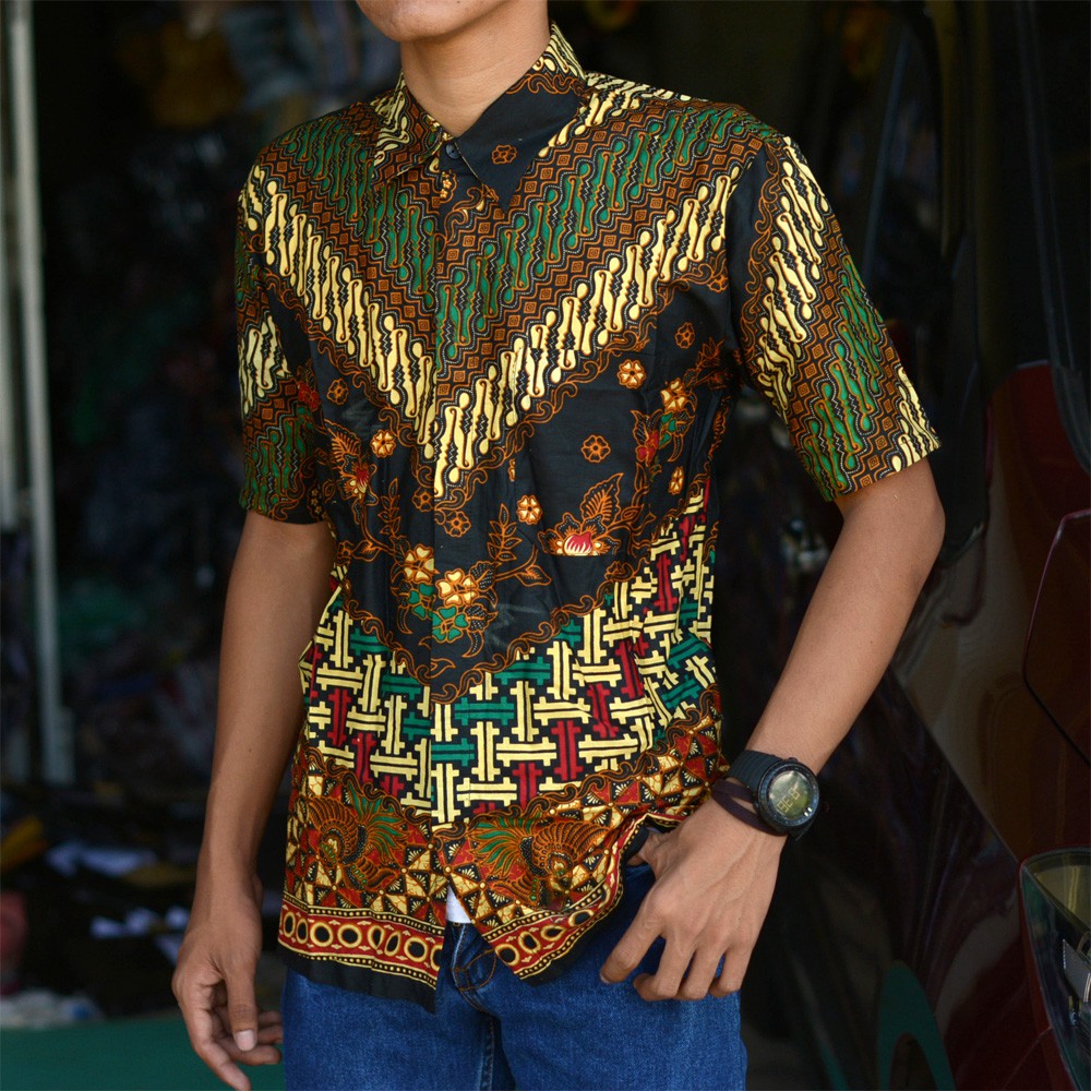 Produsen Trolistore Grosir Grup Batik Pria Motif Bppd Ii Kemeja Batik Pria Cowok Lengan Pendek BAKbOeFOGzOM