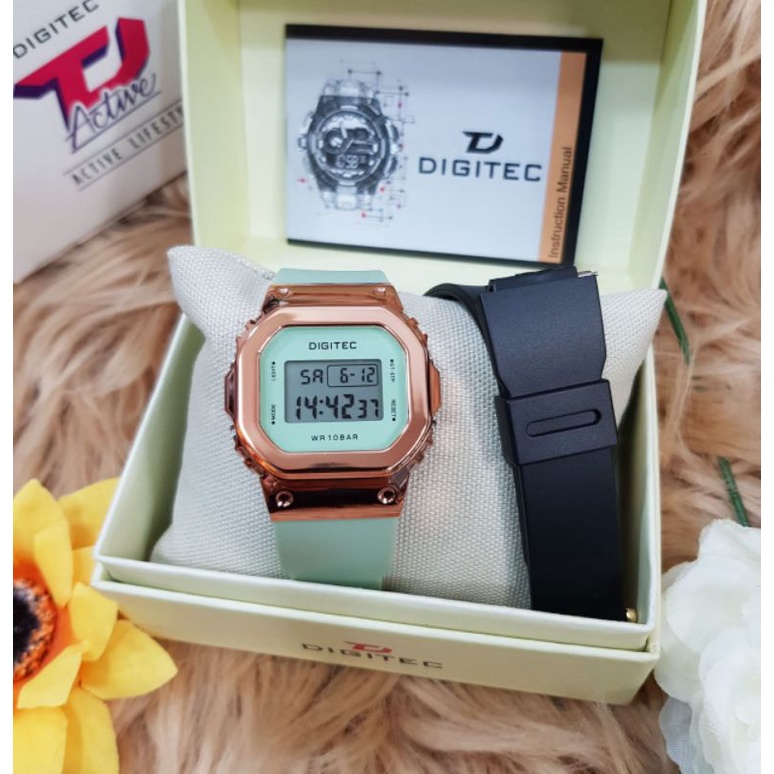 JAM TANGAN WANITA DIGITEC BDG 7054 FREE TALI CADANGAN ORIGINAL TAHAN AIR 100M