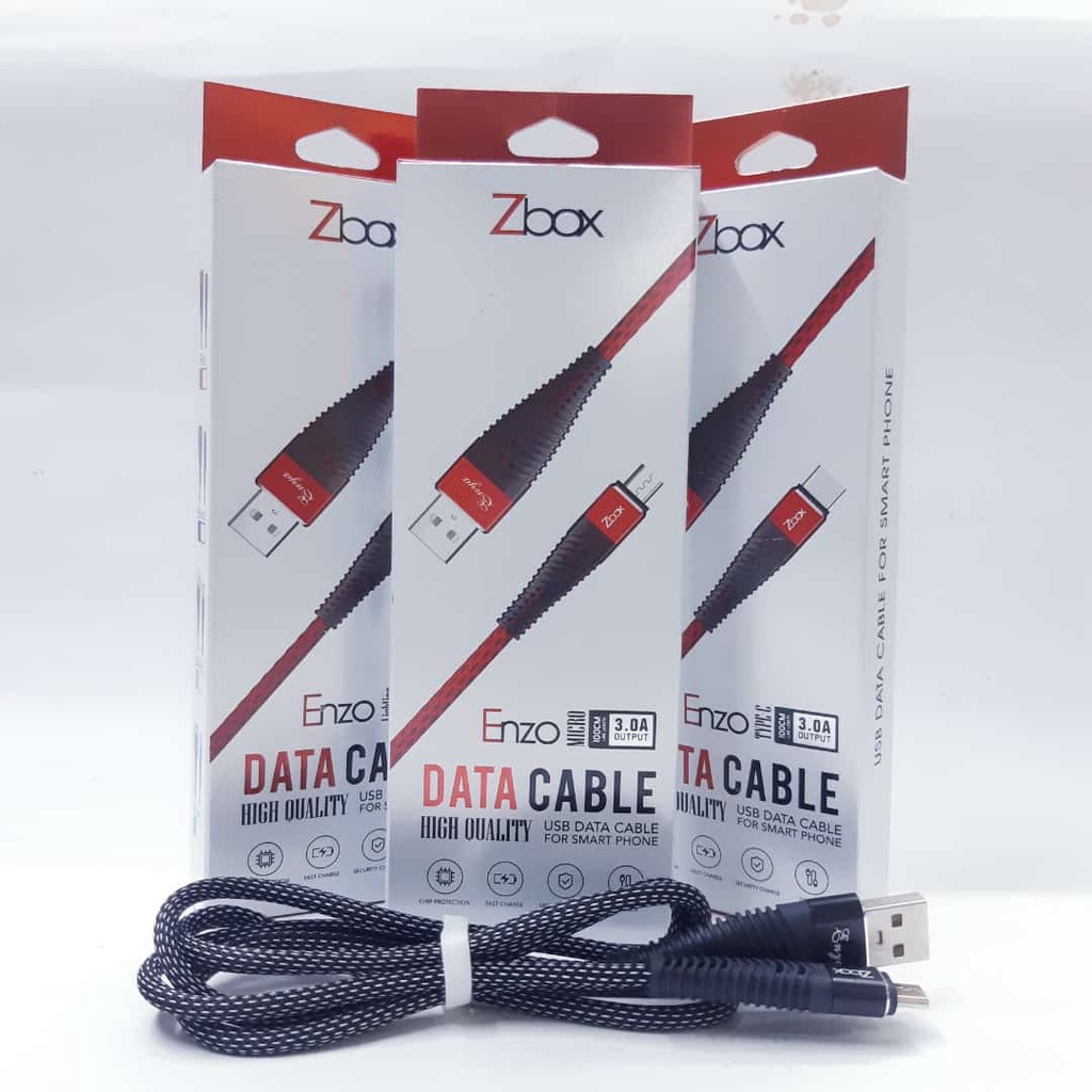 Kabel Data Zbox Enzo Tali Sepatu Kabel Micro Type C Fast Charging