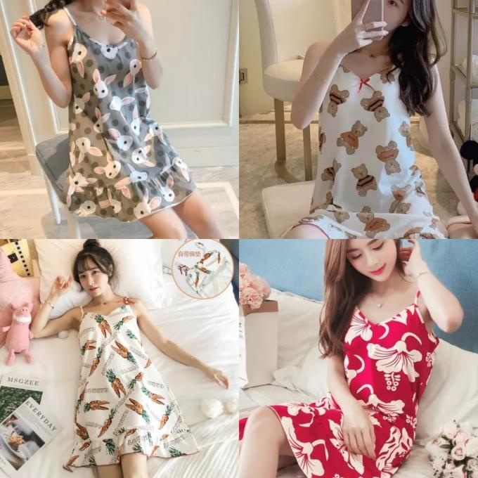 Baju Tidur Sexy Daster Wanita Include Cup Bra