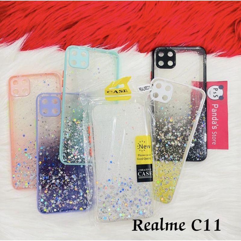 Glitter Case Realme C11 Funny Color Dengan Pelindung Kamera (PsS)