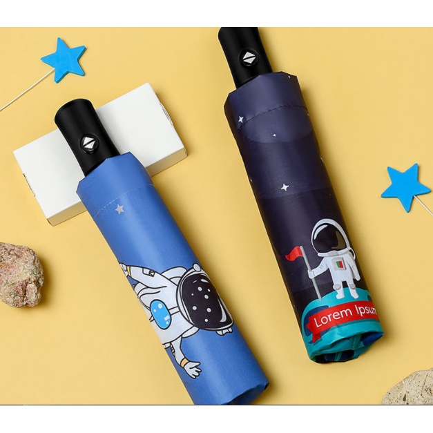 Payung Lipat Premium ASTRONAUT Edition / Payung Karakter Kartun Astronot Lucu Imut / Astronauts Umbrella / Payung Astronot / Payung Luar Angkasa / Payung Space Umbrella