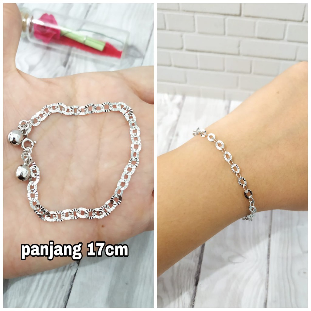 GELANG RANTAI HOLLO UKIR APOLO PERAK ASLI S925 GLOBAL JEWELLERY CM069