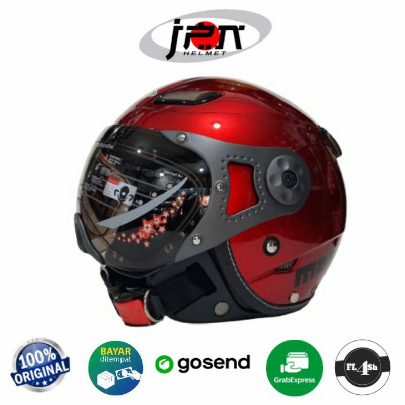 Helm Bogo Retro JPN Momo Pilot Original Marun Gloss