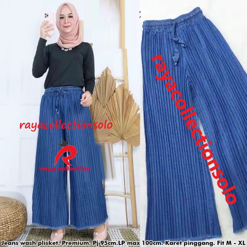 ALICIA KULOT PLISKET / PLISKET JEANS KULOT ORI RC