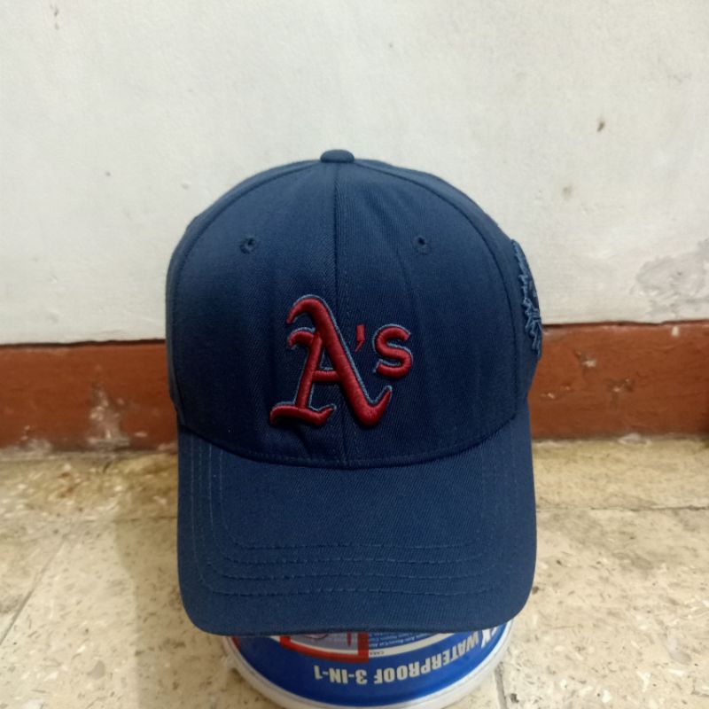 Topi MLB original logo A's merah second bekas