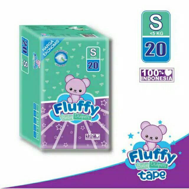 Popok Bayi Fluffy New Born Pants Pampers S-10 S-20 Diapers NB Tape