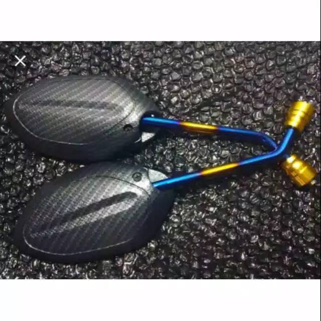 Spion Beat Karbon Carbon Tangkai Twotone Panjang