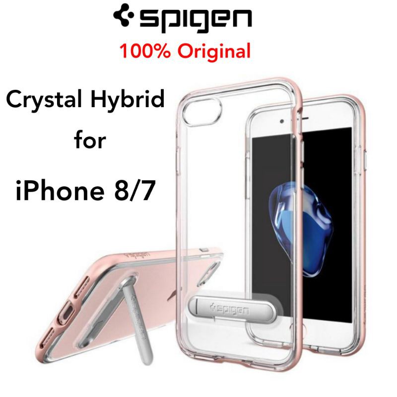 iPhone 8 7 Original Spigen Crystal Hybrid Standing Cover Casing Berdiri Case Kesing