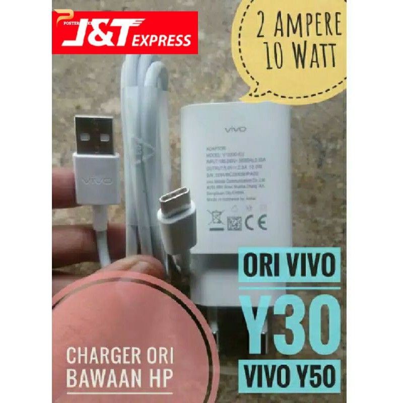 CHARGER ORI VIVO Y30 Y30i Y50 10 WATT DUA AMPER TYPE C USB ASLI CABUTAN HP