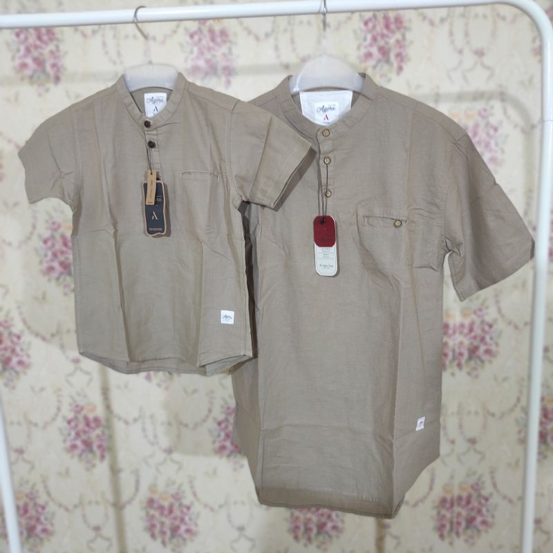 BAJU KURTA KEMEJA KOKO KEMKO PASANGAN COUPLE ANAK AYAH LENGAN PENDEK TERBARU ORIGINAL AGERA