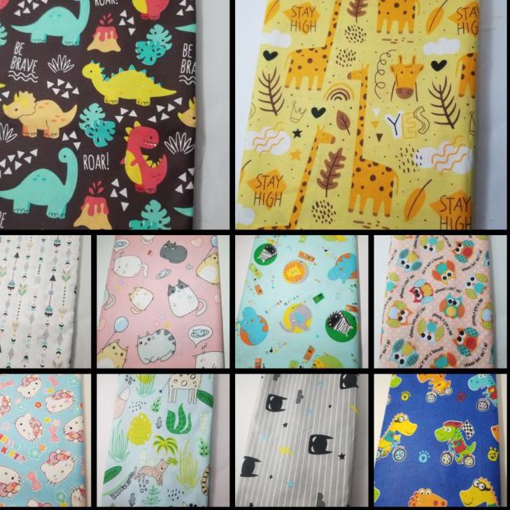 [ TERLARIS ] DIY PERCA KATUN MOTIF ANAK | KAIN KATUN PERCA KARTUN LUCU ANIMAL