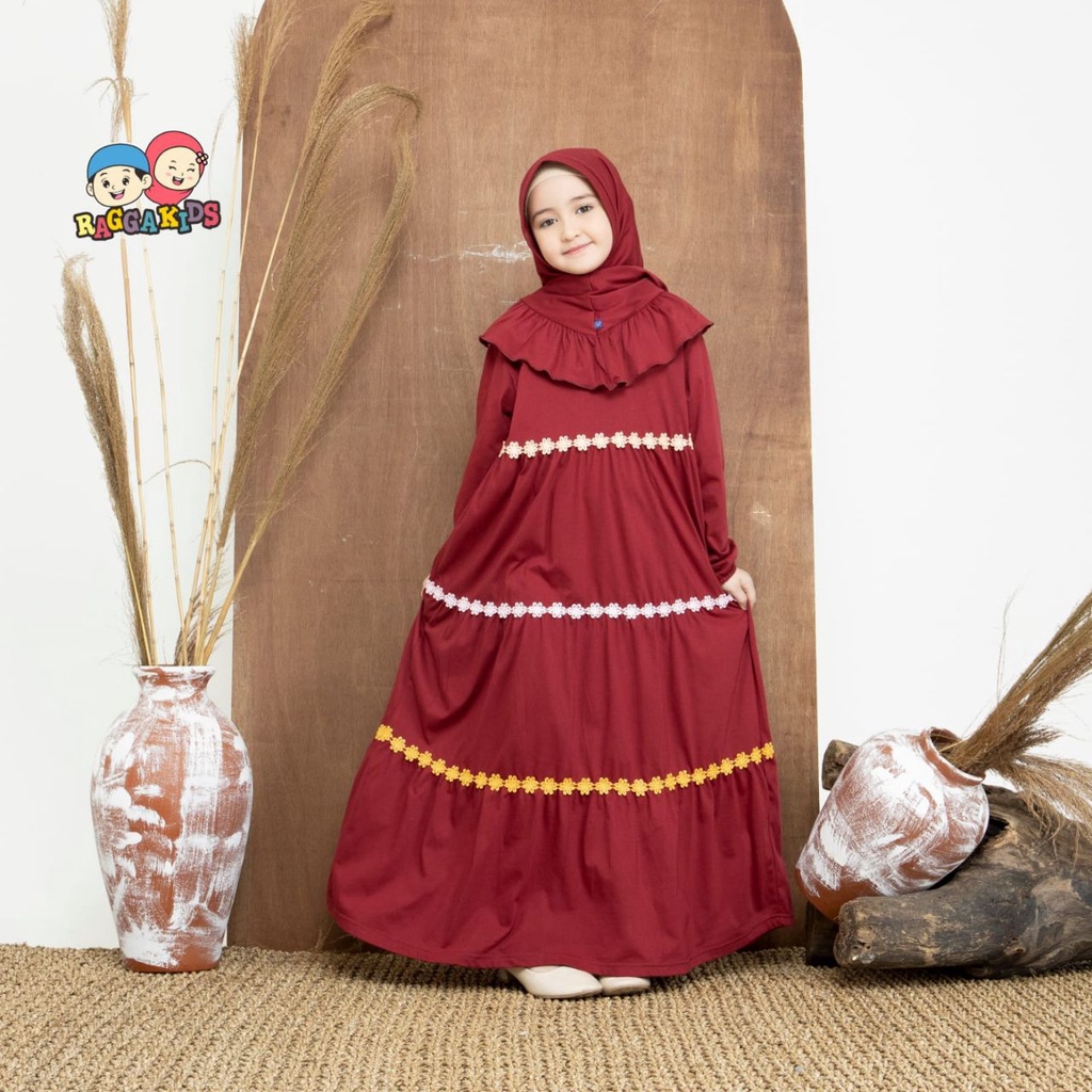 Raggakids RG37 | Gamis Anak Perempuan Remaja | Gamis Kaos Anak Perempuan | Baju Muslim Anak Cewek