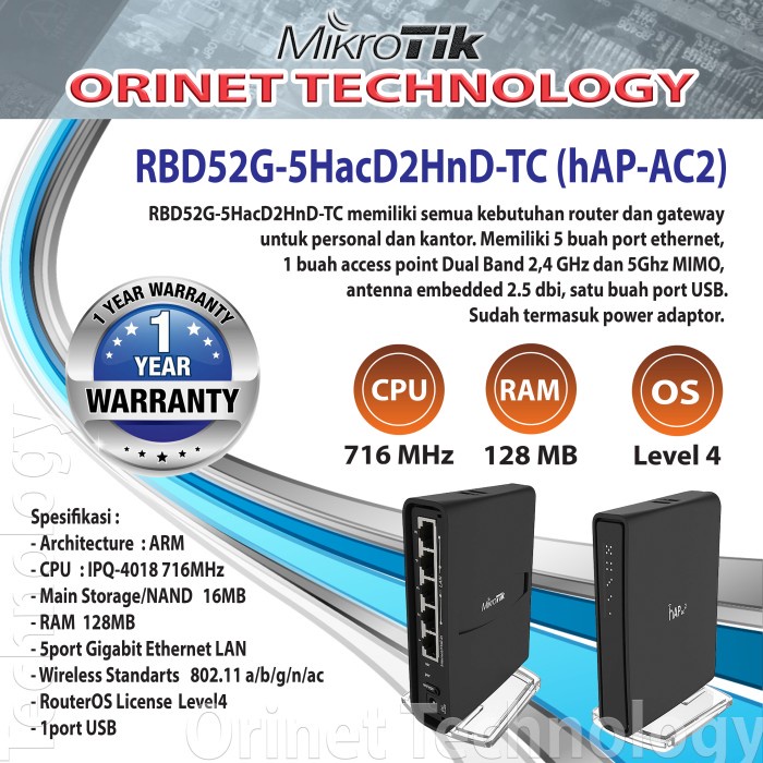 MIKROTIK RBD52G-5HACD2HND-TC HAP-AC2