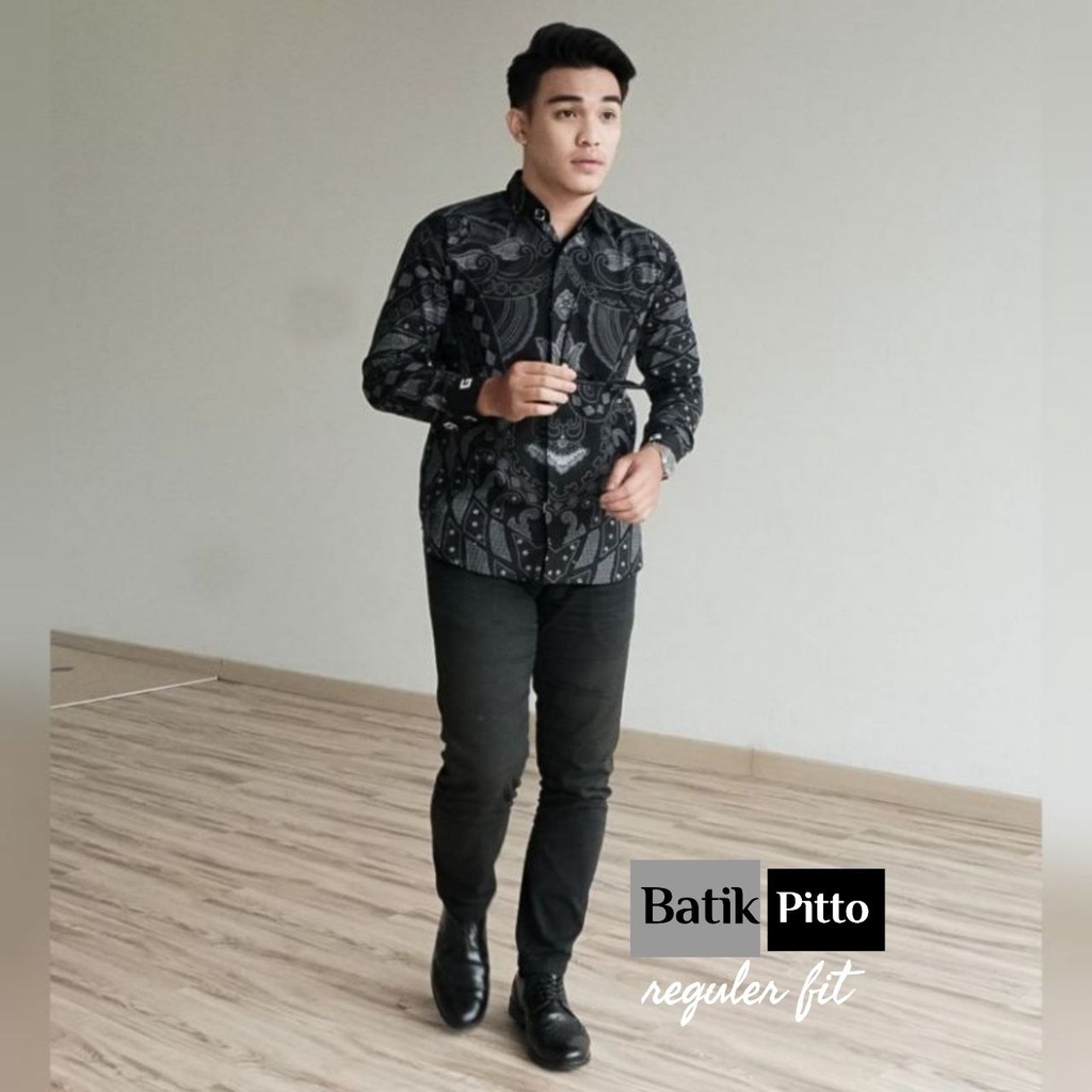 KEMEJA BATIK PRIA LENGAN PANJANG SIZE M L XL XXL Bswart HRB026  Batik Sogan