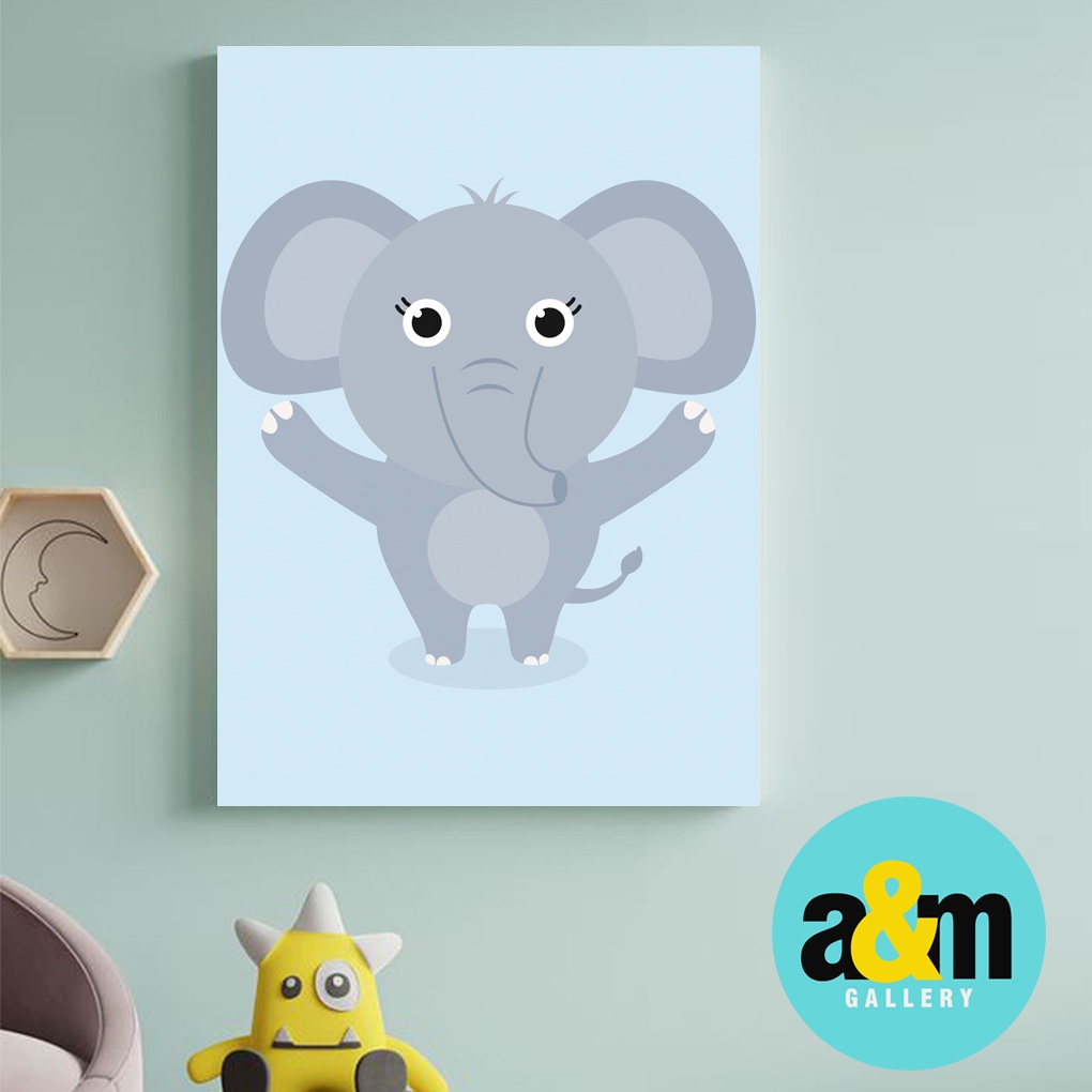 Hiasan Dinding Kamar Bayi (A4) Dekorasi Kamar Bayi Hiasan Kamar Anak Tema Binatang - A&amp;M