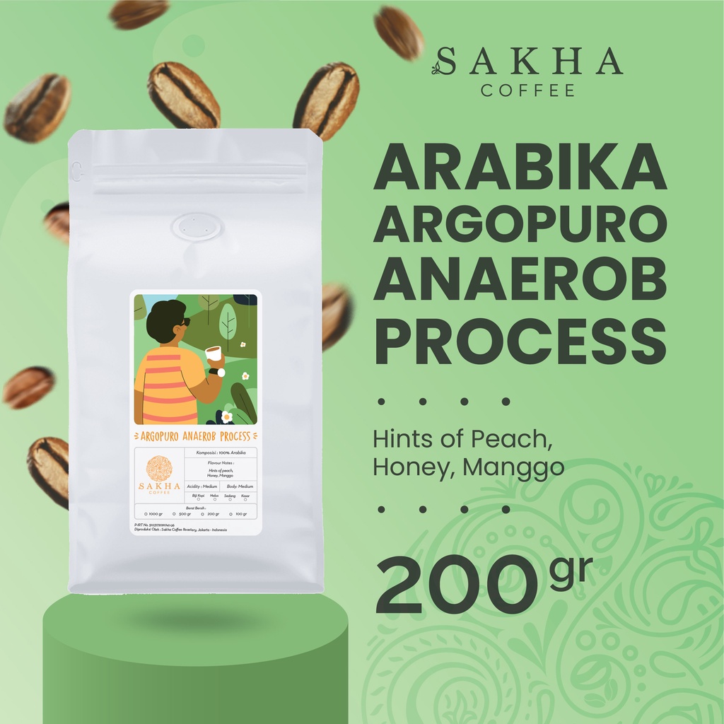 Sakha Coffee Biji Kopi Arabika Argopuro Anaerob Arabica Coffee Roast Beans 200gr Coffe Bean