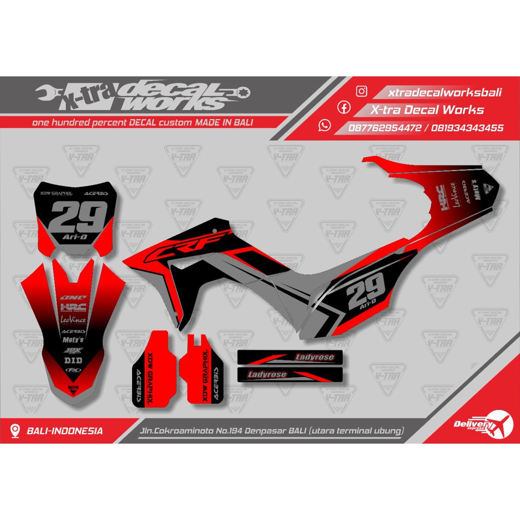 Decal CRF 150 L Abu Merah