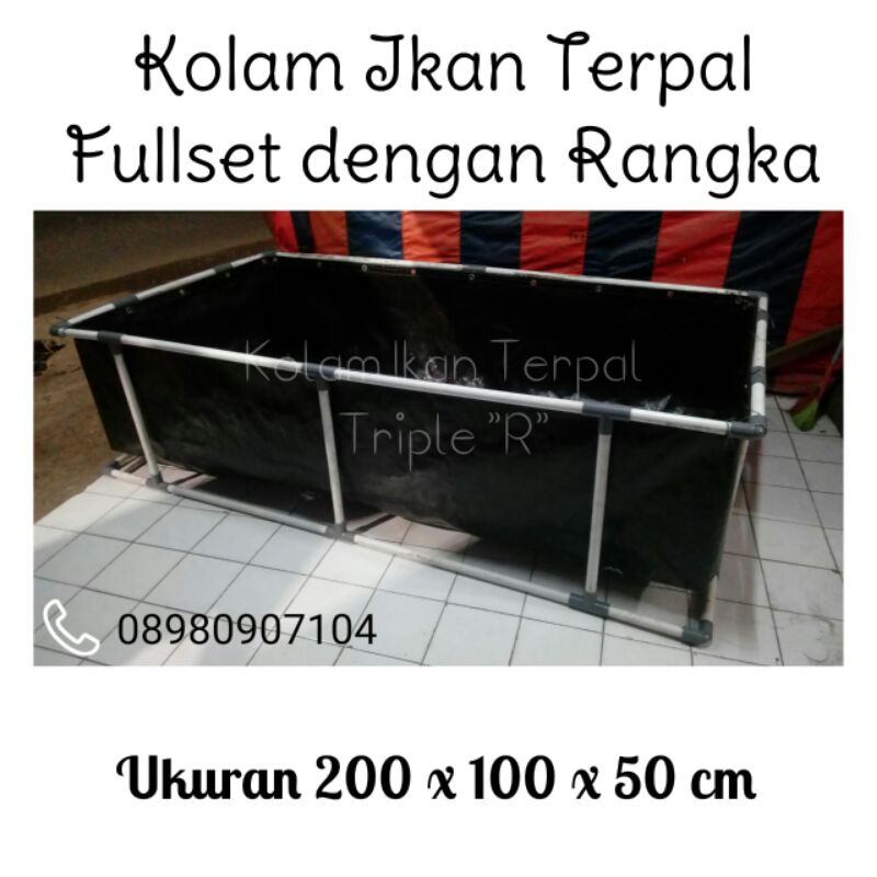 Kolam Ikan Terpal Fullset dengan Rangka