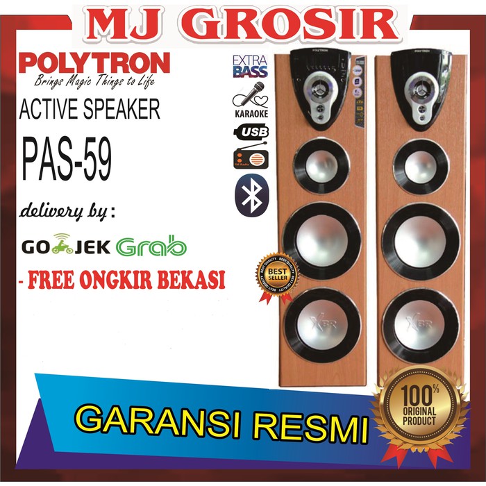 PROMO POLYTRON SPEAKER AUDIO PAS 59 PAS59 SUPER BASS USB XBR BLUETOOTH