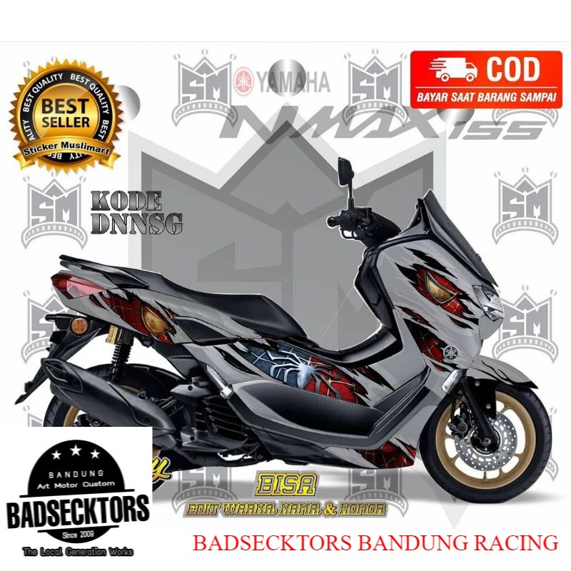 sticker decal yamaha NMAX motif spiderman grey v