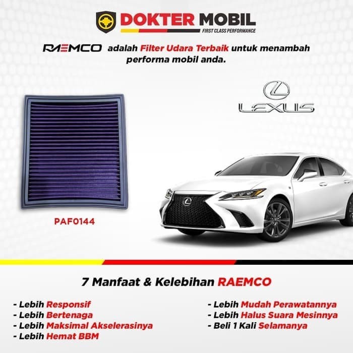 Filter Udara Racing / Air Filter RAEMCO - Mobil Lexus PAF0144