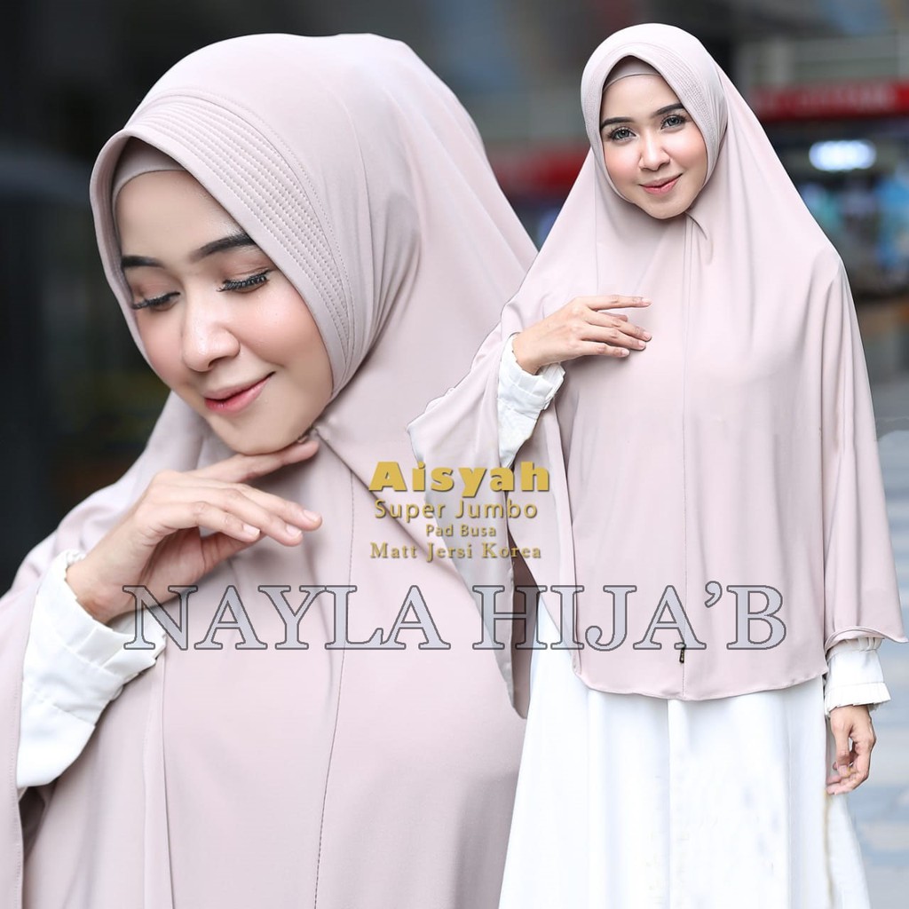 JILBAB INSTAN TERBARU HIJAB BERGO AISYAH M,L,XL,XXL KERUDUNG JUMBO JERSEY TERMURAH NAYLA HIJA'B-COKSU
