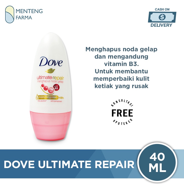 Dove Deodorant Roll On Ultimate Repair 40 ML - Menghapus Noda Gelap Ketiak