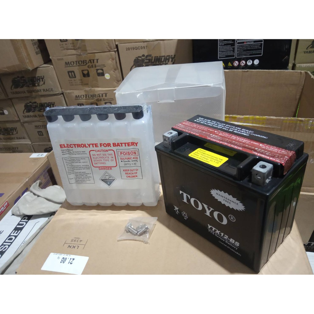 Aki Motor MOGE TOYO YTX12-BS MF Aki Kering